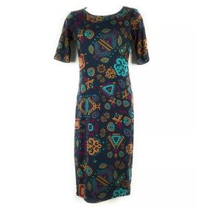 NEW LuLaRoe Julia Dress Size XXS Blue Body Con